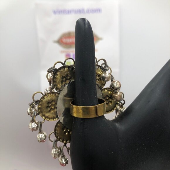 Afghan Ethnic Ring With Silver Bells, Massive Kuchi Ring, Afghan Jewelry - Picture 6 of 8